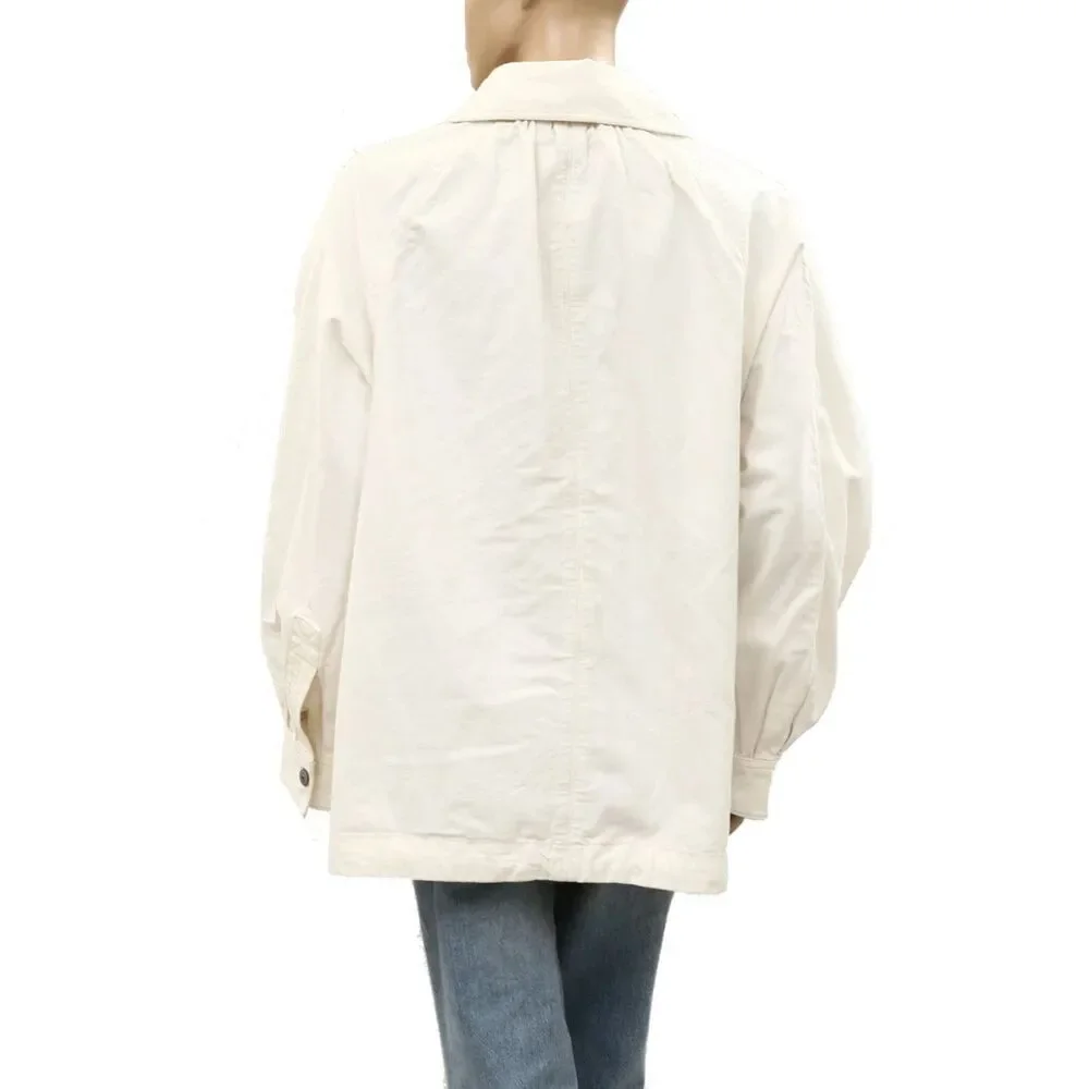 Free People We The Free Sweet Nothings Jacket Top Button-Down White XL 288896
